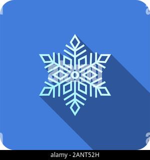 snowflake flat icon with long shadow ornament Stock Vector