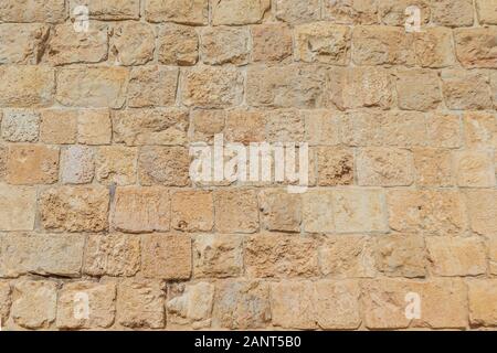 Bricks in the wall surrounding the Old City in Jerusalem, Israel Stock Photo