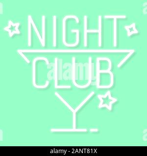 Night Club . City Sign Neon. Logo, Emblem. Bright Signboard Light Banner Stock Vector
