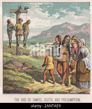 The Pilgrim's Progress illustration 1900s - Simple, Sloth, and