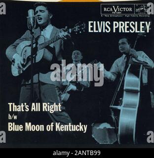 Elvis Presley That S All Right B W Blue Moon Of Kentucky Classic Vintage Vinyl Album Stock Photo Alamy