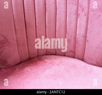 Close up of pink velvet fabric background texture, soft pastel pink textile Stock Photo