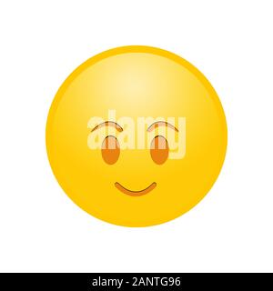 Happy yellow smile emotion reaction symbol icon Stock Vector
