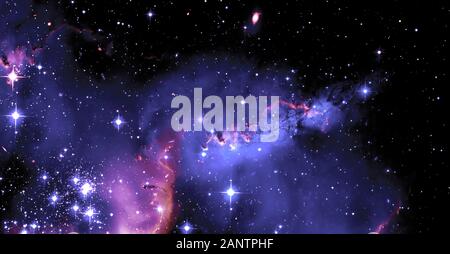 Nebula and galaxies in space. Abstract cosmos background. Elements of this image furnished by NASA Stock Photo