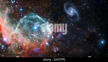Nebula and galaxies in space. Abstract cosmos background. Elements of this image furnished by NASA Stock Photo