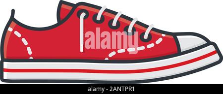 Plimsoll shoe or sneaker vector illustration for Plimsoll Day on February10. Footwear isolated color symbol. Stock Vector