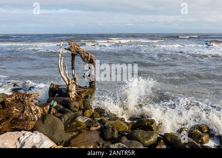 Caspian Sea, Iran, Waves hitting the shore Stock Photo