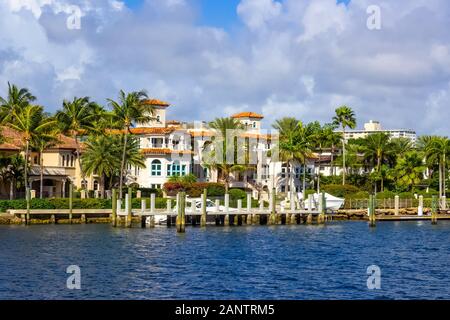 Luxury mansion in exclusive part of Fort Lauderdale Stock Photo