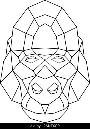 Abstract polygonal head of gorilla. Geometric vector illustration. Stock Vector