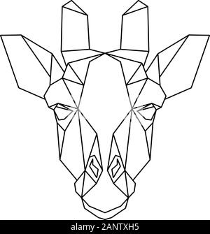 Abstract polygonal head of giraffe. Geometric vector illustration. Stock Vector