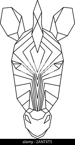Abstract polygonal head of zebra. Geometric vector illustration. Stock Vector