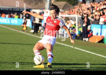 Borehamwood, UK. 19th Jan, 2020. Katie McCabe of Arsenal Women in action. Barclays FA Womens superleague, Arsenal Women v Chelsea women at Meadow Park in Borehamwood, Herts on Sunday 19th January 2020. this image may only be used for Editorial purposes. Editorial use only, license required for commercial use. No use in betting, games or a single club/league/player publications. pic by Steffan Bowen/Andrew Orchard sports photography/Alamy Live news Credit: Andrew Orchard sports photography/Alamy Live News Stock Photo