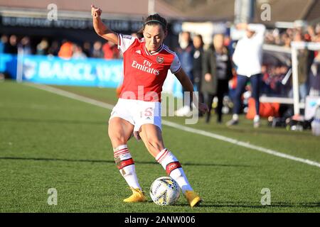 Borehamwood, UK. 19th Jan, 2020. Katie McCabe of Arsenal Women in action. Barclays FA Womens superleague, Arsenal Women v Chelsea women at Meadow Park in Borehamwood, Herts on Sunday 19th January 2020. this image may only be used for Editorial purposes. Editorial use only, license required for commercial use. No use in betting, games or a single club/league/player publications. pic by Steffan Bowen/Andrew Orchard sports photography/Alamy Live news Credit: Andrew Orchard sports photography/Alamy Live News Stock Photo