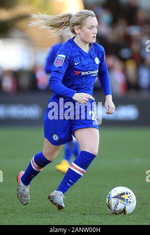 Borehamwood, UK. 19th Jan, 2020. Erin Cuthbert of Chelsea Women in action. Barclays FA Womens superleague, Arsenal Women v Chelsea women at Meadow Park in Borehamwood, Herts on Sunday 19th January 2020. this image may only be used for Editorial purposes. Editorial use only, license required for commercial use. No use in betting, games or a single club/league/player publications. pic by Steffan Bowen/Andrew Orchard sports photography/Alamy Live news Credit: Andrew Orchard sports photography/Alamy Live News Stock Photo