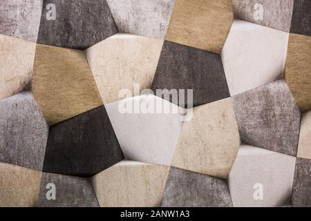 Abstract vinyl floor with rumpled futuristic polygonal geometric surface, 3d background. Stock Photo