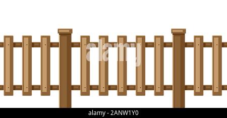 Illustration of white wooden fence. Stock Vector