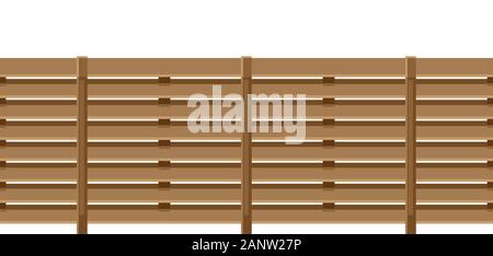 Illustration of white wooden fence. Stock Vector