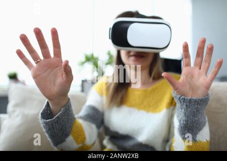 Gamer in vr glasses Stock Photo