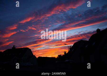 Belfast, UK. 19th Jan, 2020.  Beautiful Sunset in Belfast Credit: Bonzo/Ģ����ý Live News Stock Photo