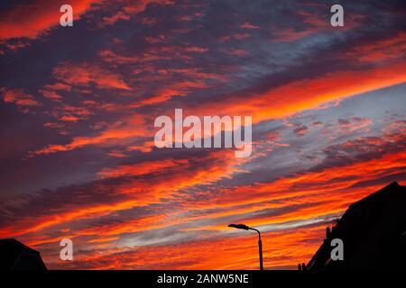 Belfast, UK. 19th Jan, 2020.  Beautiful Sunset in Belfast Credit: Bonzo/Ģ����ý Live News Stock Photo
