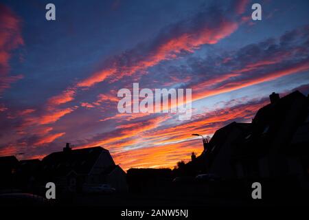 Belfast, UK. 19th Jan, 2020.  Beautiful Sunset in Belfast Credit: Bonzo/Ģ����ý Live News Stock Photo