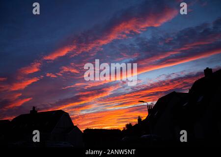 Belfast, UK. 19th Jan, 2020.  Beautiful Sunset in Belfast Credit: Bonzo/Ģ����ý Live News Stock Photo