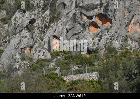 Surroundings of the Pla de Petrarcos Macroschematic rock art site (La Marina, Alicante, southern Spain) Stock Photo