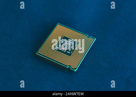 Desktop CPU,  processoor. Informatic chip, PC component. Micro chip. Transistors. Stock Photo