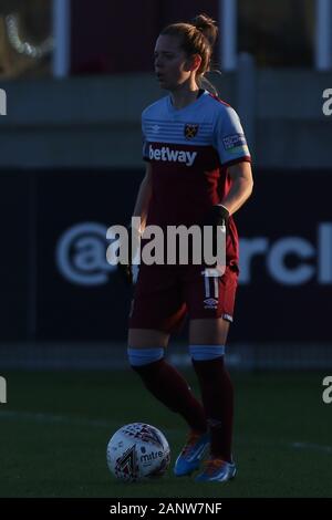 Romford, UK. 19th Jan 2020. Katharina Baunach of West Ham United Women in action during the Barclays FA Women's Super League match between West Ham United and Brighton and Hove Albion at the Rush Green Stadium, Romford, London on Sunday 19th January 2020. (Credit: Jacques Feeney | MI News) Credit: MI News & Sport /Alamy Live News Stock Photo