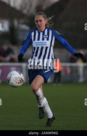 Romford, UK. 19th Jan 2020. Aileen Whelan of Brighton and Hove Albion Women in action during the Barclays FA Women's Super League match between West Ham United and Brighton and Hove Albion at the Rush Green Stadium, Romford, London on Sunday 19th January 2020. (Credit: Jacques Feeney | MI News) Credit: MI News & Sport /Alamy Live News Stock Photo