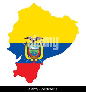 Ecuador Map Flag Vector illustration eps 10 Stock Vector