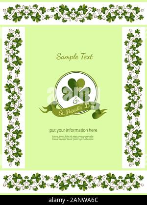 St Patrick's day decorated banner vector template Stock Vector