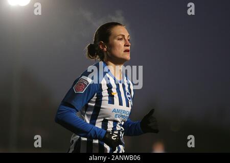Romford, UK. 19th Jan 2020. Lea Le Garrec of Brighton and Hove Albion Women during the Barclays FA Women's Super League match between West Ham United and Brighton and Hove Albion at the Rush Green Stadium, Romford, London on Sunday 19th January 2020. (Credit: Jacques Feeney | MI News) Credit: MI News & Sport /Alamy Live News Stock Photo