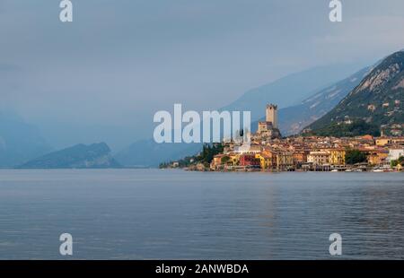 Holidays in Malcesine on the shores of Lake Garda in beautiful Italy Stock Photo