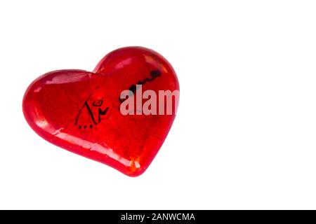Ti amo, I love you in Italian Red heart Stock Photo