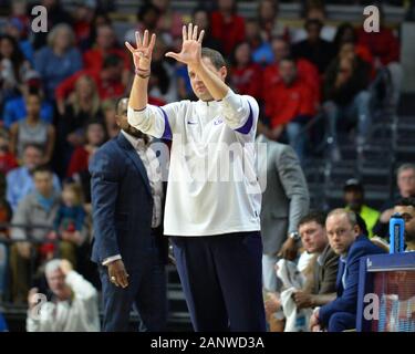 Oxford, MS, USA. 18th Jan, 2020. LSU head coach Will Wade, during the NCAA basketball game between the LSU Tigers and the Ole' Miss Rebels at The Pavillion in Oxford, MS. Kevin Langley/Sports South Media/CSM/Alamy Live News Stock Photo