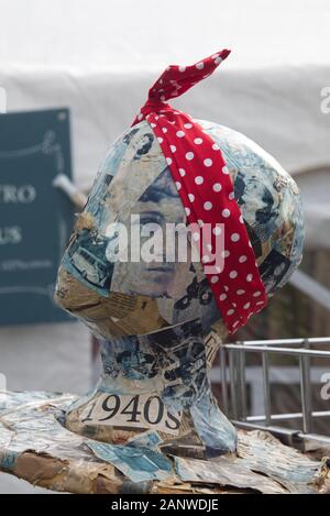 Bust made from  paper mache in the 1940s Stock Photo