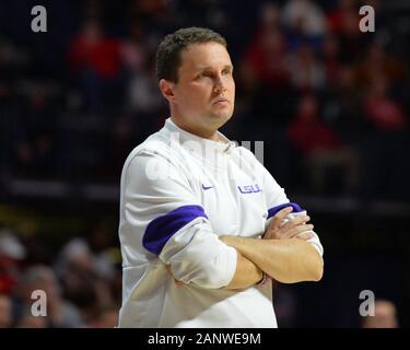 Oxford, MS, USA. 18th Jan, 2020. LSU head coach Will Wade, during the NCAA basketball game between the LSU Tigers and the Ole' Miss Rebels at The Pavillion in Oxford, MS. Kevin Langley/Sports South Media/CSM/Alamy Live News Stock Photo