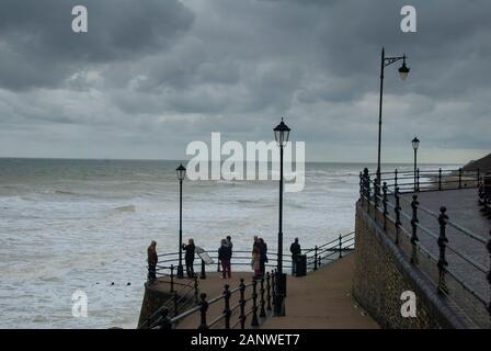 CROMER, UK - 13 Oct 2013 - Stormy weather round Cromer Pier in Cromer Norfolk England UK Stock Photo