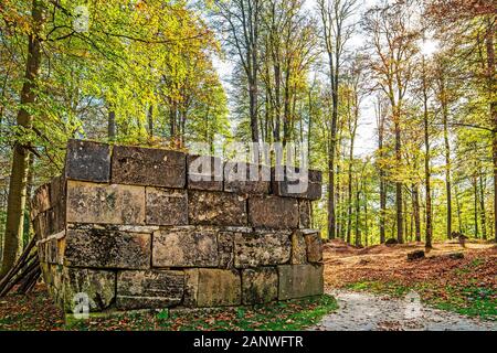Sarmizegetusa Regia, Dacian kingdom capital, ruins in Transylvania, Romania, UNESCO heritage site, fortress wall Stock Photo