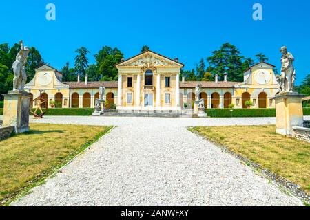 Villa Barbaro designed by Andrea Palladio architect, year 1560, at Maser of Treviso in Italy - aug 06 2014 Stock Photo