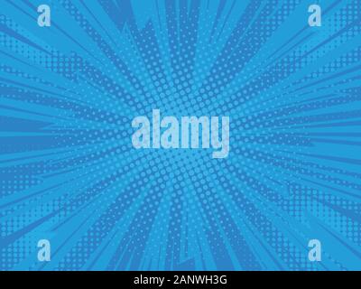 Pop art comic background lightning blast halftone dots. Cartoon Vector Illustration on yellow Stock Vector
