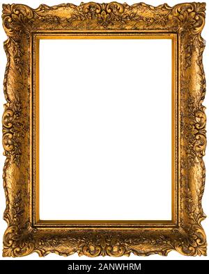 Empty Gilded Picture Frame Cut Out Stock Photo