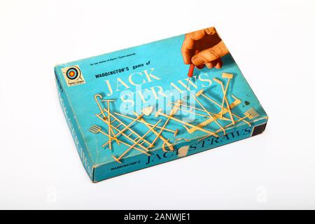 Waddington's game of jack straws circa 1965 isolated on a white background Stock Photo