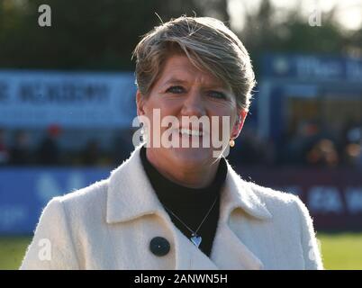 Clare Balding broadcaste during Barclays Women's Super League match between Arsenal Women and Chelsea Women at Meadow Park Stadium on January 19, 2020 in Borehamwood, England (Photo by AFS/Espa-Images) Stock Photo