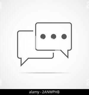Speech bubbles icon on a light background. Vector illustration. Gray chat bubble sign isolated. Stock Vector