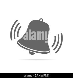 Handbell icon isolated on white background. Simple gray alarm clock sign. Vector illustration. Stock Vector