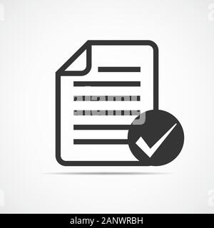 Checklist icon. Concept of quality control. Black checklist icon in flat design. Vector illustration. Stock Vector