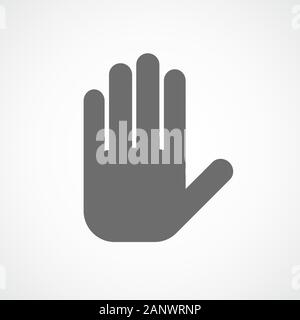 Abstract palm of the human hand. Gray palm of hand on light background. Vector illustration. Stock Vector