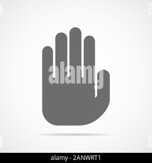 Abstract palm of the human hand. Gray palm of hand on light background. Vector illustration. Stock Vector